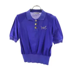 イヴサンローラン 90s ハーフボタン 半袖 シャツ M ブルー YVES SAINT LAURENT レディース 【中古】  【230707】