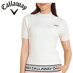 キャロウェイ ゴルフ レディース シャツ 半袖ハイネックプレーンニット Callaway Golf C24218201 ホワイト(1030)