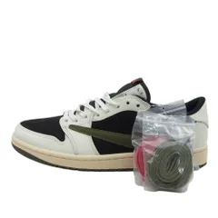 NIKE ナイキ DZ4137-106 Travis Scott トラヴィススコット WMNS Air Jordan 1 Low OG Medium Olive ウィメンズ エアジョーダン1 ロー OG ミディアム オリーブ スニーカー【新古品】【中古】