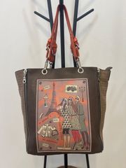 ✨【希少美品】【正規品】BARBARA RIHL バーバラリール トートバッグ パリモチーフ レザーバッグ