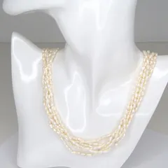 淡水 パールネックレス　SILVER　6連