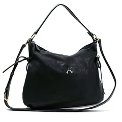 キタムラ ２WAY ショルダーバッグ レザー ダークネイビー 斜め掛け