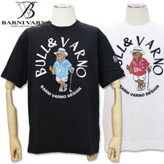 バーニヴァーノ 天竺 ブルドッグ刺しゅう 半袖 Tシャツ Lサイズ ホワイト ブラック BARNI VARNO BSS-OTH5265 春夏 25SS