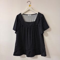 （25196）　GANIEL　ドット柄 カットソー トップス 3Lサイズ