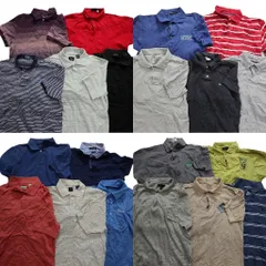 古着卸 まとめ売り ポロシャツ 20枚セット (メンズ Ｓ /Ｍ ) ラルフローレン ボーダー ワンポイント 刺繍ロゴ 中古 古着 MY4368