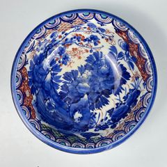 241 色絵　ベロ藍　伊万里焼　骨董　アンティーク　中鉢