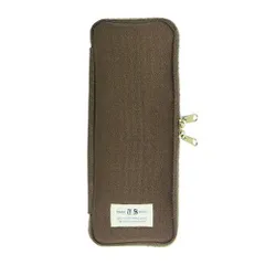 (まとめ）【エムディーエス】フラットペンケース S 茶  69-342 【×5セット】