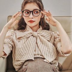 トリート トリートユアセルフ candy ribbon tie blouse