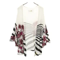 Desigual デシグアル 長袖 カーディガン U 白系 レディース 古着