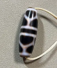 dZi beadsジービーズ 西蔵 上肯 白玉髄 亀甲長寿十六眼天珠