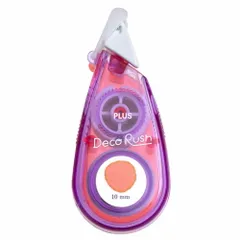 （まとめ買い）プラス デコレーションテープ デコラッシュ 太幅タイプ 幅10mm×長さ3m ゆるドット DC-080-2 【10個セット】