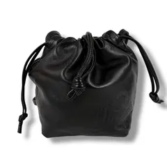 ✨極美品✨ロエベ　巾着型ミニショルダーバッグ　アナグラム　ブラック　レザー LOEWE ロエベ アナグラム ナッパレザー 巾着 ミニバッグ