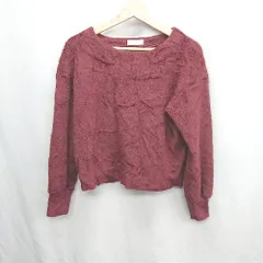 ◇ ⊇ ADAM ET ROPE アダムエロペ ウール素材 長袖 セーター サイズM レッド系 レディース E  【1410100026333】