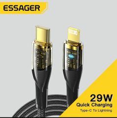 Essager-iphone 11 12 14 pro max mini xs xr x 8 ipad macbook pd 20w,usb type-c急速充電ケーブル,lightningケーブル 1m