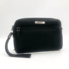 GUCCI グッチ　セカンドバッグ　ビジネスクラッチ　ナイロンキャンバス×レザー　ブラック　シルバー金具　イタリア製　刻印あり　018・1607・2404