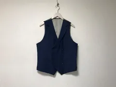 本物スーツセレクトSUITSELECTウールリバーシブルダブルベストジレメンズサーフアメカジミリタリーストリートスケーターワークビジネススーツモードゴルフドレスLグレー紺ネイビーA6