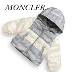 MONCLER モンクレール ホワイト グレー アウター ダウン ジャケット フード 中綿 ワンポイント レディース カジュアル