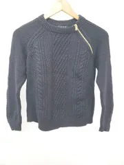 ◇ ⊇ MACPHEE マカフィー トゥモローランド ウール 長袖 ケーブルニット セーター サイズS ネイビー レディース E  【1506110013378】