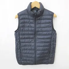 ユニクロ UNIQLO ダウンベスト ウルトラライトダウン ジップアップ ポケッタブル 紺 ネイビー M