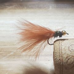 ■ELK■　マラブー　ショートボディ　ブラウン　4本　完成品フライ　フライフィッシング　管釣り
