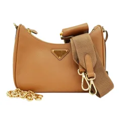 【名東】【PRADA】プラダ Re-Edition サフィアーノ レザー ショルダーバッグ ハンド 1BH204 キャメル レディース その他【新品同様】【中古】