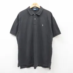 XL/古着 ラルフローレン 半袖 ブランド ポロ シャツ メンズ 90s ワンポイントロゴ 鹿の子 大きいサイズ コットン 濃グレー系 25aug05 中古 