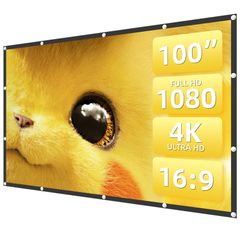 [Limited Quantity] 160° Viewing Angle Home Theater Projection Screen, Foldable, Large Screen, Wide 16:9 Aspect Ratio, 100-Inch, Convenient Storage, Indoor/Outdoor Use, Projector, Washable, Sainellor