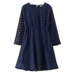 新着商品Weileenice 女の子 ワンピース レース ネイビー 黒 子供 発表会 七五三 法事 葬式 ワンピース ブラック フォーマル 長袖 キッズ 喪服 カジュアル ワンピース