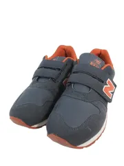 ニューバランス NEW BALANCE スニーカー ベルクロ ロゴ  YV373FA サイズ23.5 グレー オレンジ QQQ