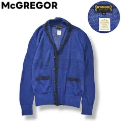 【美品】 日本製 マグレガー McGREGOR フランダース リネン FLANDERS LINEN カーディガン スプリングニット セーター 麻 M ブルー メンズ