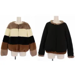 グレースコンチネンタル GRACE CONTINENTAL リバーシブル エコファーマルチブルゾン ジャケット ジップアップ ボーダー柄 中綿 36 マルチカラー 19304248 /BM