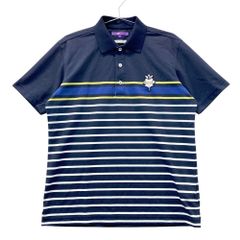 BEAMS GOLF ポロシャツ シアサッカーストライプ柄ネイビー - メルカリ