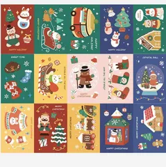 可愛い クリスマス ポスト カード サンタクロース メッセージ 絵 920918