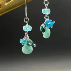 天然石 サマーブルーな石たちのピアスorイヤリング 316lサージカルステンレス fr517