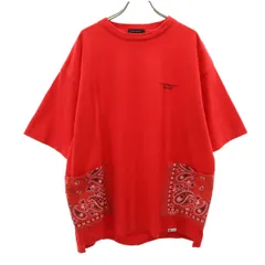 niko and... ニコアンド ELEPHANT BRAND エレファント ブランド別注 半袖 Tシャツ M レッド バンダナポケット メンズ 古着