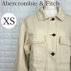 アバクロンビー＆フィッチ Abercrombie & Fitch XSサイズ クロップドジャケット ショート丈 ベージュ シンプルデザイン【A2700-20】