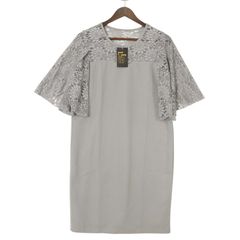 【新品 未使用】 LACE LADIES レースレディース 春夏★ 花柄レース シフト ドレス ワンピース Sz.M レディース 灰