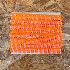 昭和レトロ ポンポンブレード 5m フリンジボール オレンジ ピンク ボルボン ボンボン トリム 裁縫リボン 刺繍レース タッセル ハンドメイド 素材 材料 ヴィンテージ ビンテージ vintage