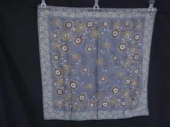 ■美品■ GIORGIO ARMANI ジョルジオアルマーニ 花柄 シルク100% 大判 スカーフ ストール ショール レディース グレー系 DI1096