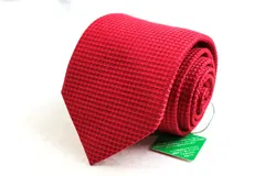 ヒルトン ブランド ネクタイ チェック柄 シルク イタリア製 未使用タグ付 PO メンズ レッド HILTON