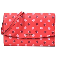 ケイトスペード バッグ katespade サフィアーノPVC ローレル ウェイ フィエスタ ドット 水玉 ウィニー クロスボディ 2WAY 斜め掛け ショルダー クラッチバッグ デジタルレッド WLR00326
