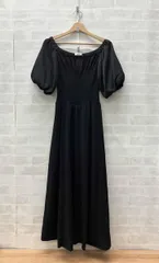 ★【FRAY I.D】フレイアイディー オフネックパフスリニットコンビワンピース ブラック フリーサイズ