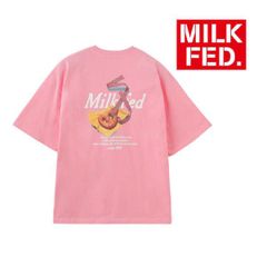 ミルクフェド tシャツ Tシャツ milkfed MILKFED PRETZEL WIDE S/S TEE 103251011014 レディース ライトピンク ピンクティーシャツ ブランド ティシャツ おしゃれ 可愛い オシャレ 半袖 人気 プレッツェル