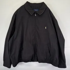 古着 ポロ・ラルフローレン POLO RALPH LAUREN スウィングトップジャケット ナイロン ワンポイント フルジップ 大きいサイズ 3XB  ブラック メンズ