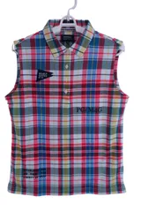 【美品】PEARLY GATES(パーリーゲイツ) ノースリーブポロシャツ カラフルチェック レディース 2 055-3160510 ゴルフ用品 2412-0671 中古