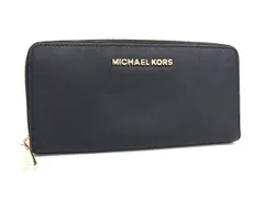 ■美品■ MICHAEL KORS マイケルコース レザー ラウンドファスナー 長財布 ウォレット 札入れ 小銭入れ カード入れ ブラック系 DG9133