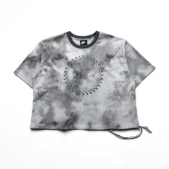 NIKE メッシュ クロップド トップ MESH S/S TOP Tシャツ XL グレー タイダイ ポリエステル CZ9325-084