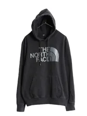 【お得なクーポン配布中!】 ノースフェイス プリント スウェット フード パーカー メンズ М 程 The North Face プルオーバー 裏起毛 トレーナー アウトドア ブラック