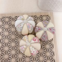 リバティ木目込み手毬❀　5cm木目込み手毬3個セット 　〜七五三　お食い初め　撮影小物