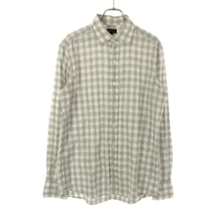 ジョゼフオム 格子柄 長袖 シャツ 46 ホワイト×グレー JOSEPH HOMME メンズ 古着 【240414】 メール便可